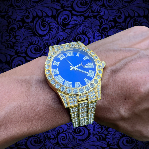RICH DOUBLE DARK BLUE GOLD WATCH (Copper)