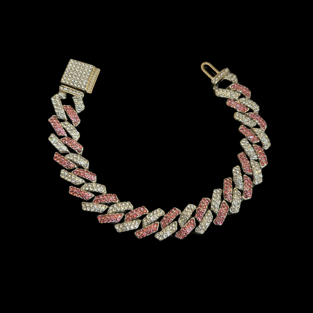 RICH PINK DIAMOND MIAMI BRACELET (Bakır)