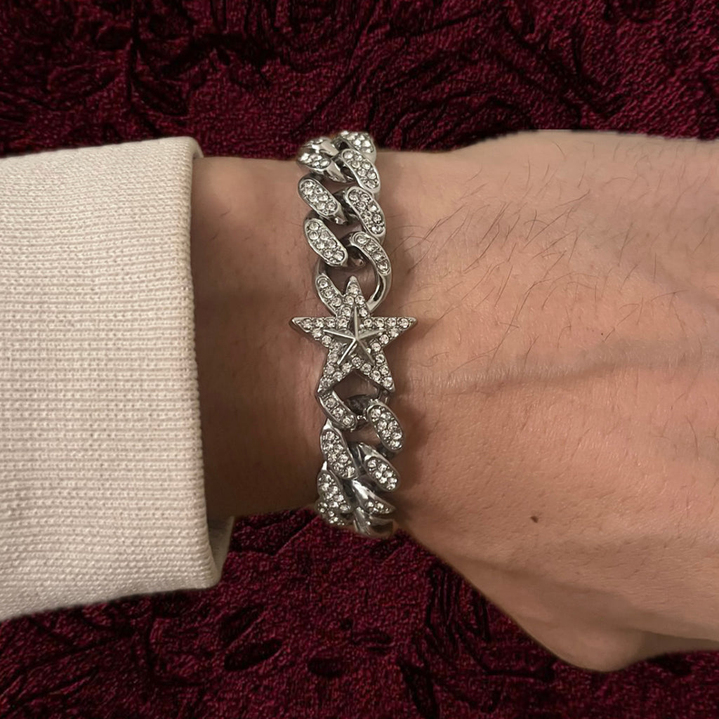 RICH ICED OUT ONE STAR CUBAN BRACELET