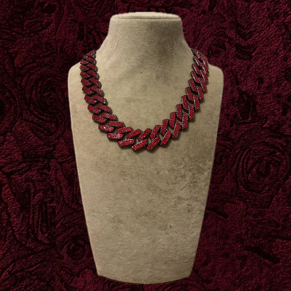 RICH ICED OUT RED DIAMOND MIAMI CHAIN 20mm (Limited Edition)