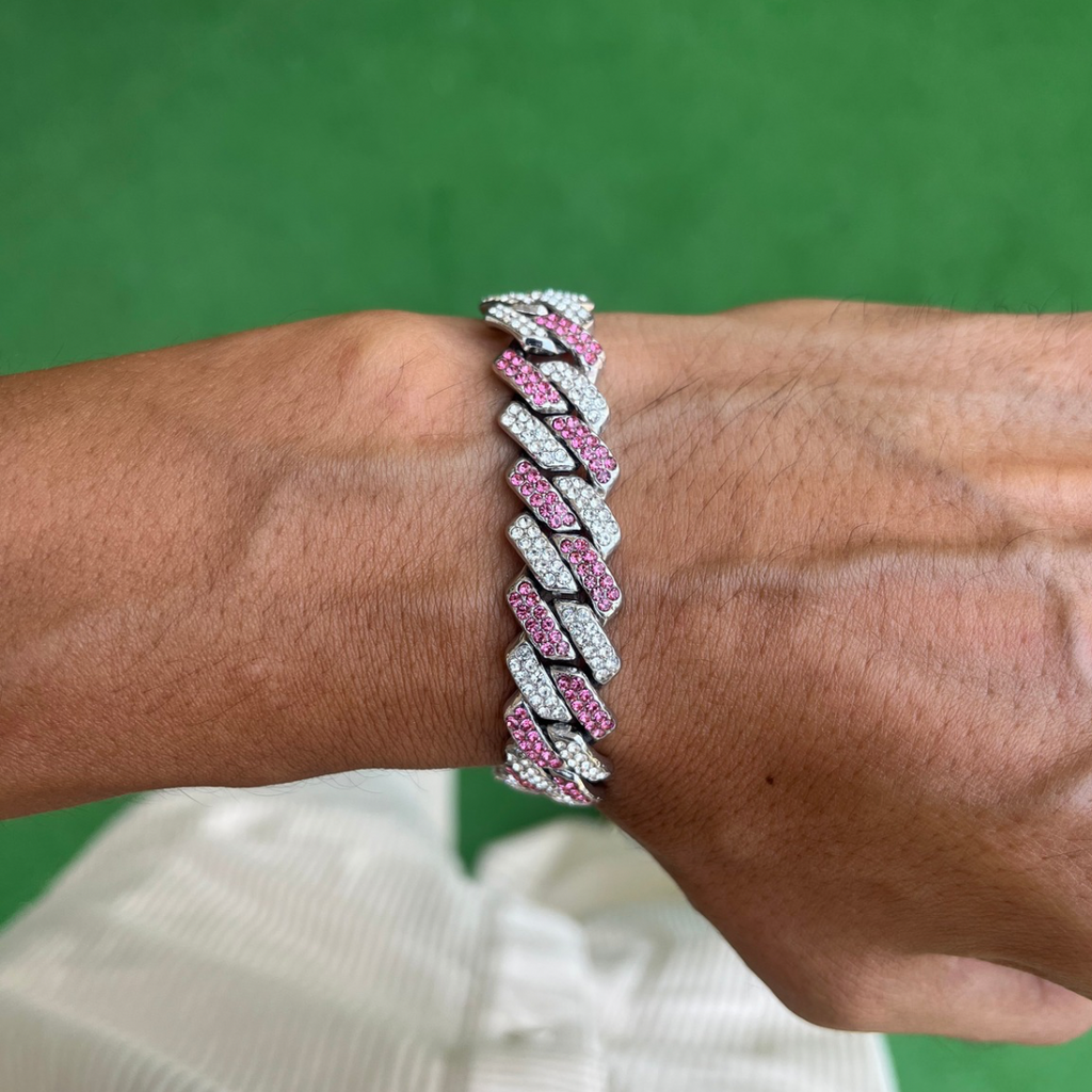 RICH PINK DIAMOND MIAMI BRACELET 14mm