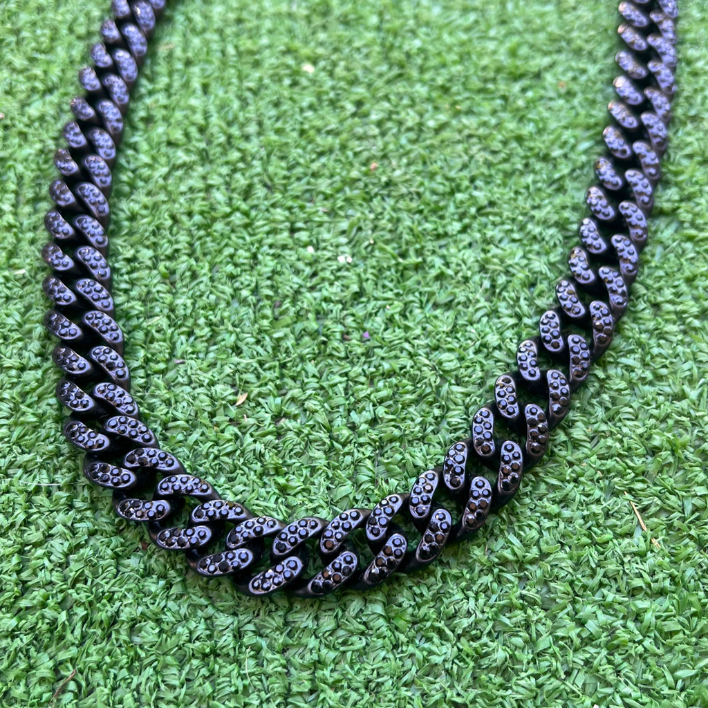 RICH BLACK CUBAN CHAIN 12mm (Bakır)