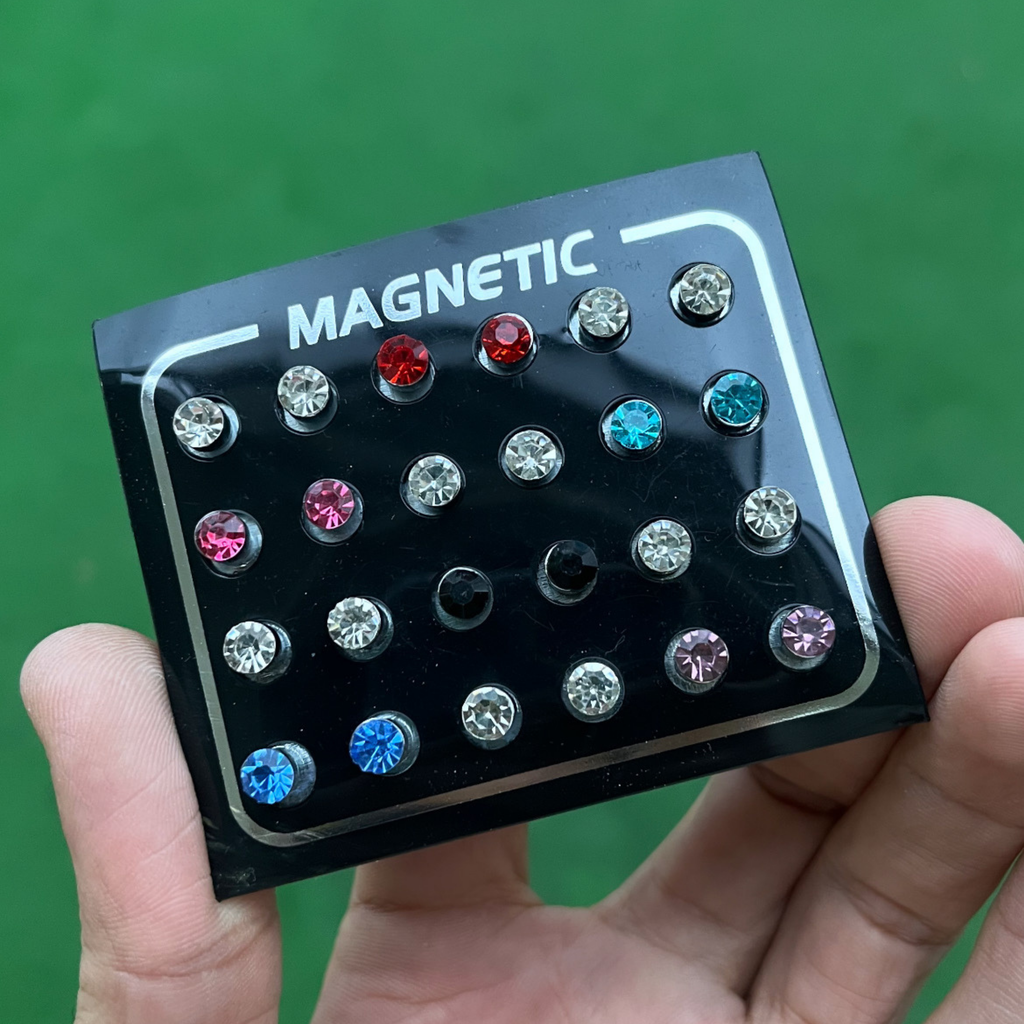 RICH MAGNETIC COLORFUL DIAMOND EARRING (Mıknatıslı)