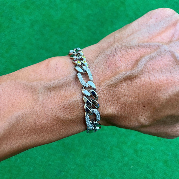RICH DIAMOND KING FIGARO BRACELET (Gold Plated)