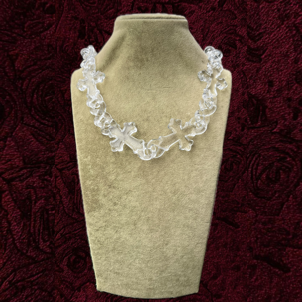 RICH CRYSTAL CROSS CLEAR CHAIN