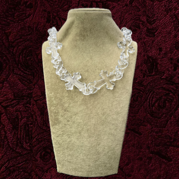 RICH CRYSTAL CROSS CLEAR CHAIN