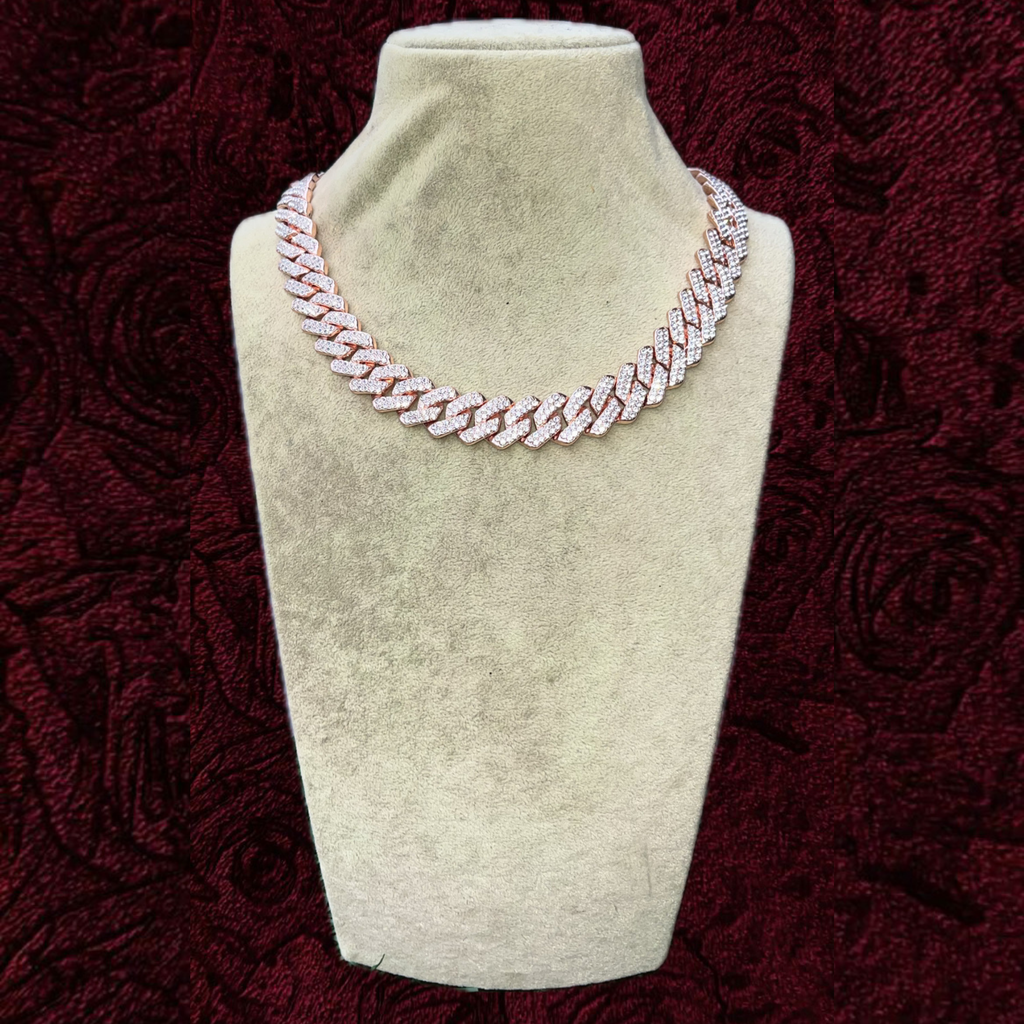 RICH ROSE GOLD DIAMOND MIAMI CHAIN 14mm (Limited Edition)