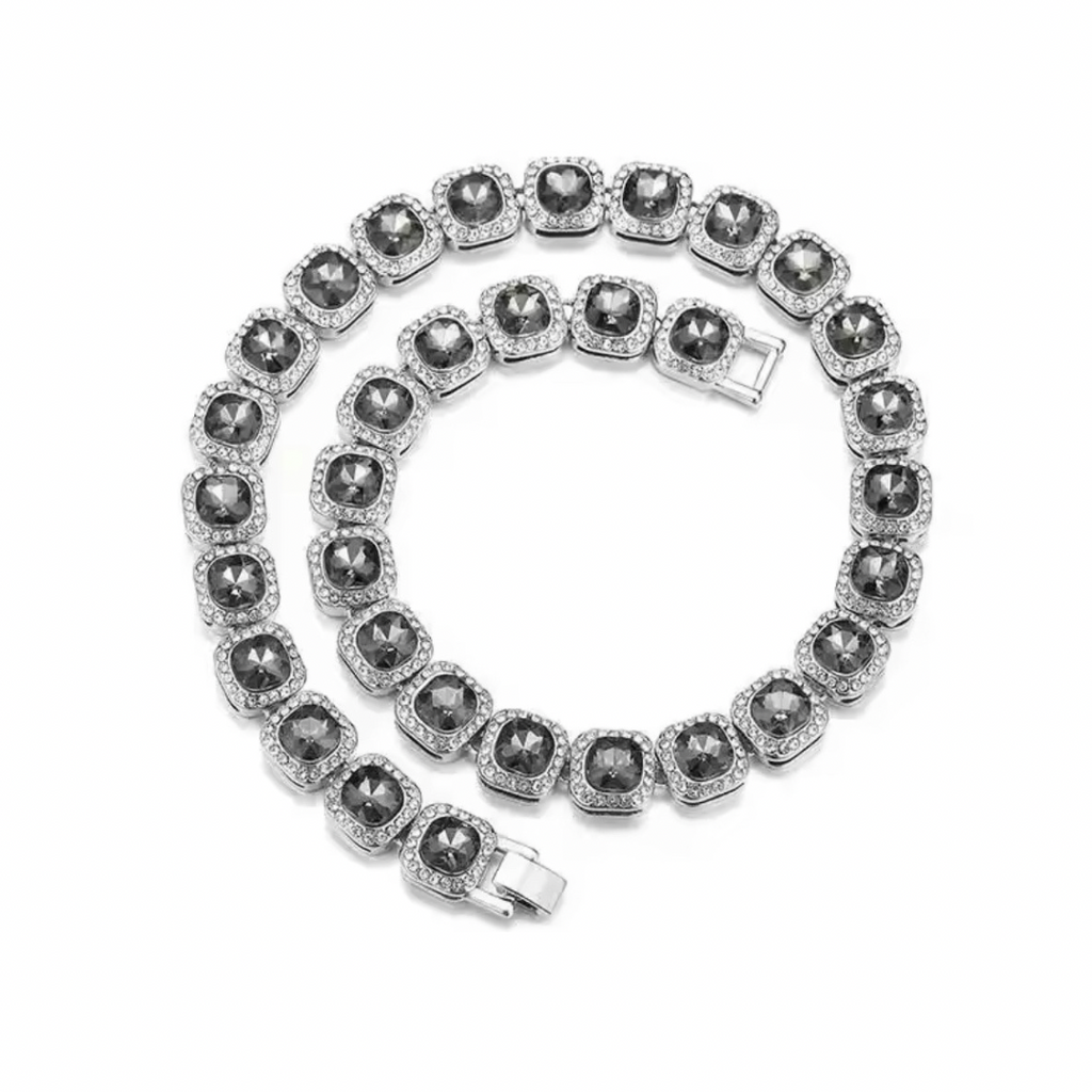 RICH BLACK DIAMOND BAGUETTE CHAIN 12mm (Ön Sipariş)
