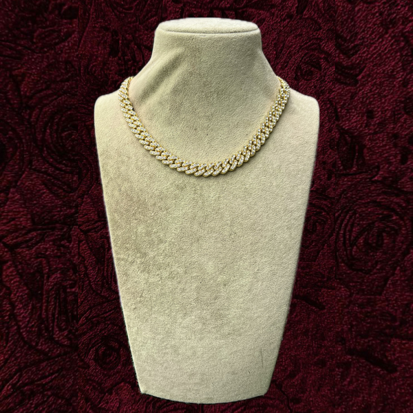 RICH ICED OUT GOLD CUBAN CHAIN 8mm (Limited Edition)