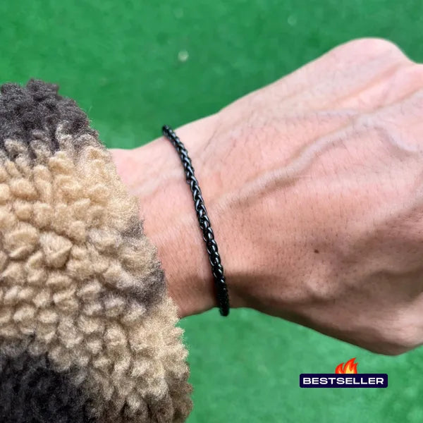 RICH CURB BLACK BİLEKLİK (Paslanmaz Çelik)