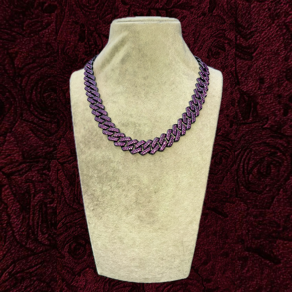 RICH ICED OUT AMETIST MIAMI CHAIN 14mm (Limited Edition)