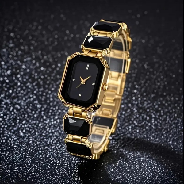RICH CARAT BLACK GOLD DIAMOND WATCH