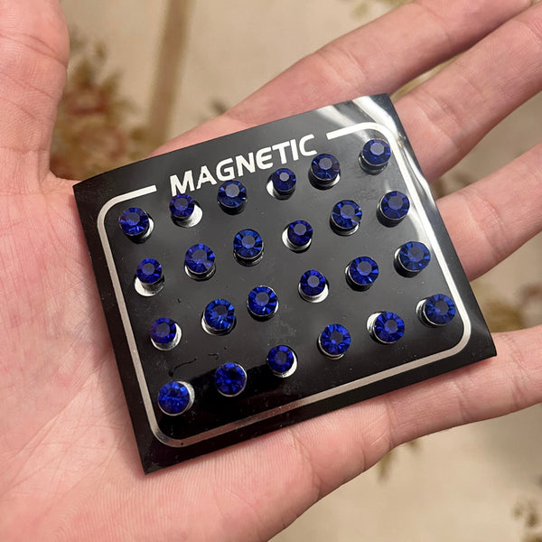 RICH MAGNETIC NAVY BLUE DIAMOND EARRING (Mıknatıslı)