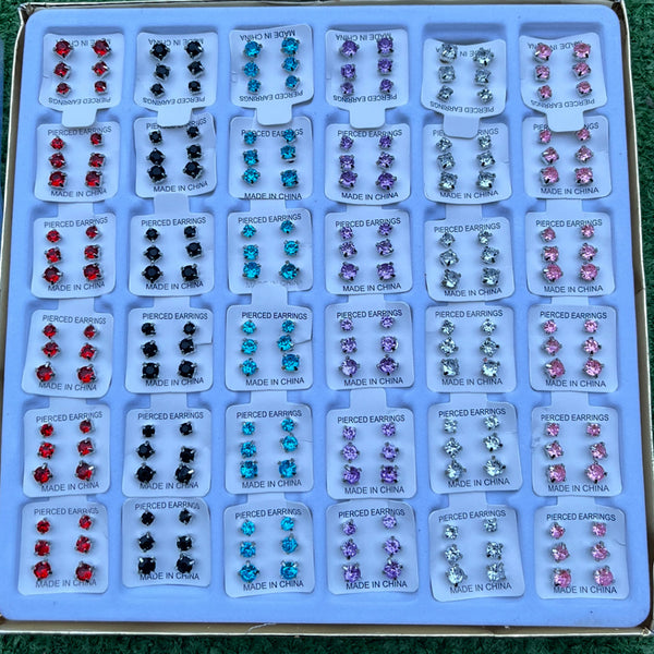 RICH COLORFUL DIAMOND EARRING (Paslanmaz Çelik)