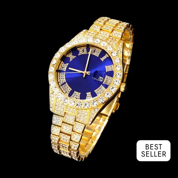RICH DOUBLE DARK BLUE GOLD WATCH