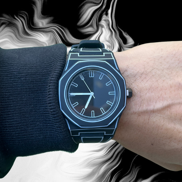 RICH RUBBER BLACK WHITE PREMIUM WATCH (Rubber)