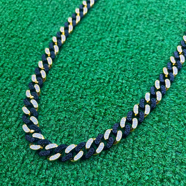 RICH BLACK GOLD DIAMOND CUBAN CHAIN 12mm (Limited Edition)