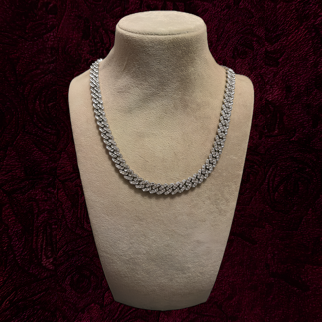 RICH ICED OUT DIAMOND CUBAN CHAIN 8mm (Bakır)
