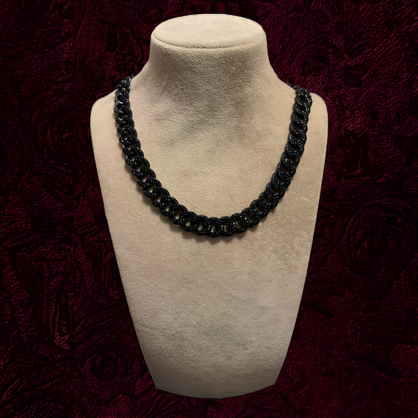 RICH ICED OUT BLACK CUBAN CHAIN 12mm (Limited Edition)