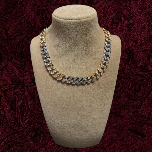 RICH DOUBLE COLOR GOLD DIAMOND CUBAN CHAIN 12mm (Limited Edition)
