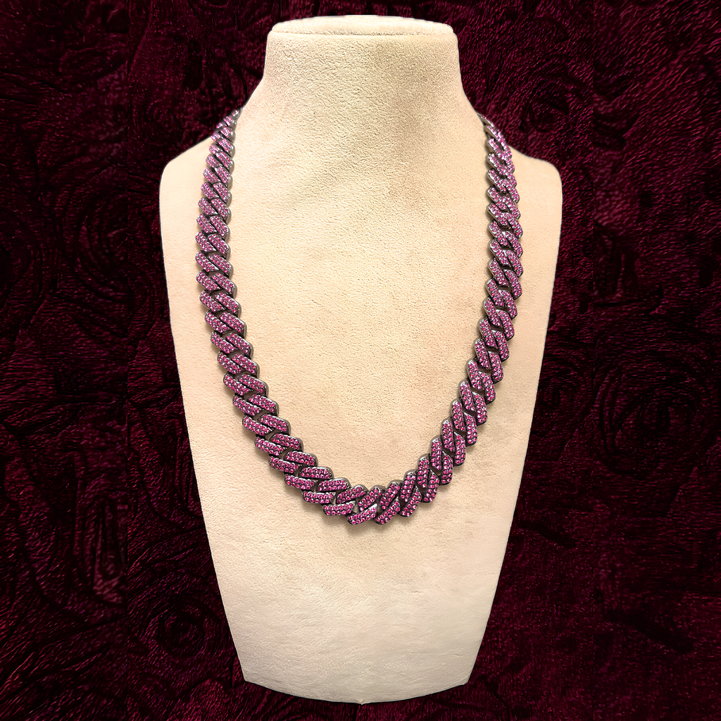 RICH ICED OUT AMETIST MIAMI CHAIN 14mm (Limited Edition)