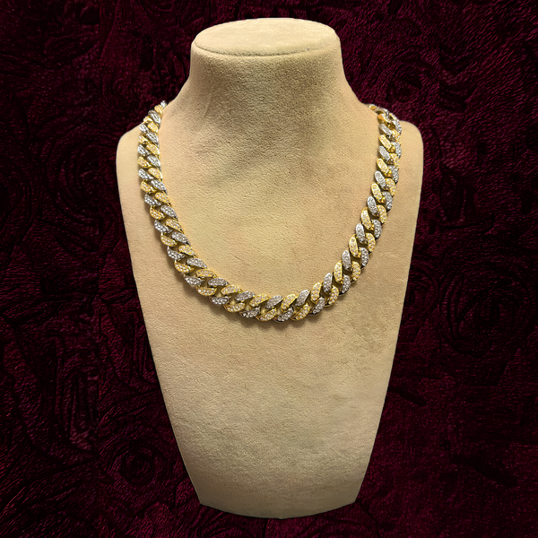 RICH DOUBLE COLOR GOLD DIAMOND CUBAN CHAIN 12mm No.2 (Limited Edition)