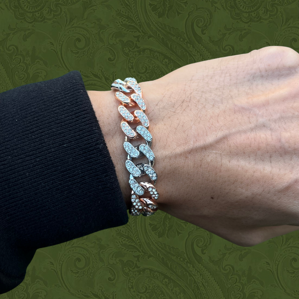 RICH ROSE DIAMOND CUBAN BRACELET 12mm