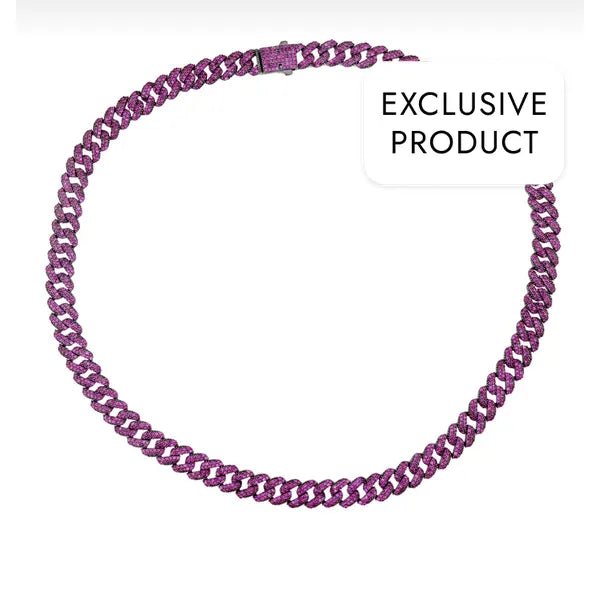 RICH 925k RUBY CUBAN CHAIN 8mm (Gerçek Gümüş) - Richie Rich Design