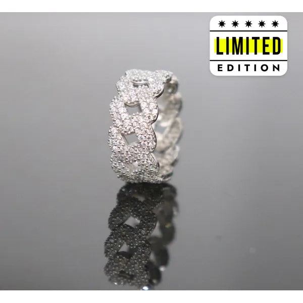 RICH CUBAN DIAMOND RING (925K SILVER)