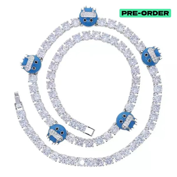 RICH ICE EMOJI TENNIS CHAIN 5mm (Titanium & Altın Kaplama)