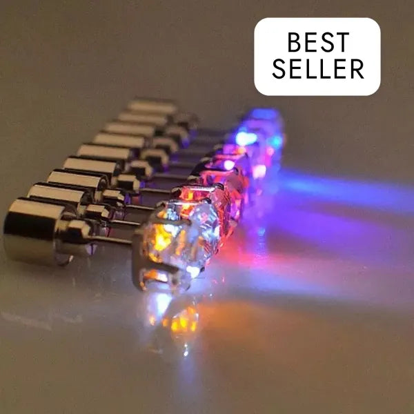 RICH DIAMOND LED EARRING • MIX COLOR • Paslanmaz Çelik