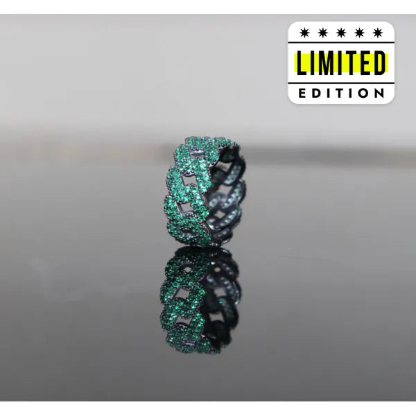RICH CUBAN GREEN RING (925K SILVER)