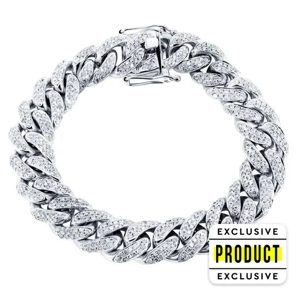 RICH ICE BRACELET 14K REAL GOLD & REAL DIAMOND 1.65ct
