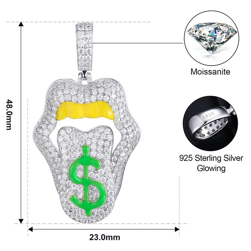 RICH LICK MONEY (925K Real Silver x Moissanite)