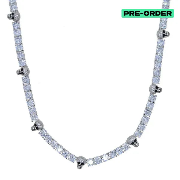 RICH DIAMOND SKELETON TENNIS CHAIN 5mm (Titanium & Altın Kaplama)